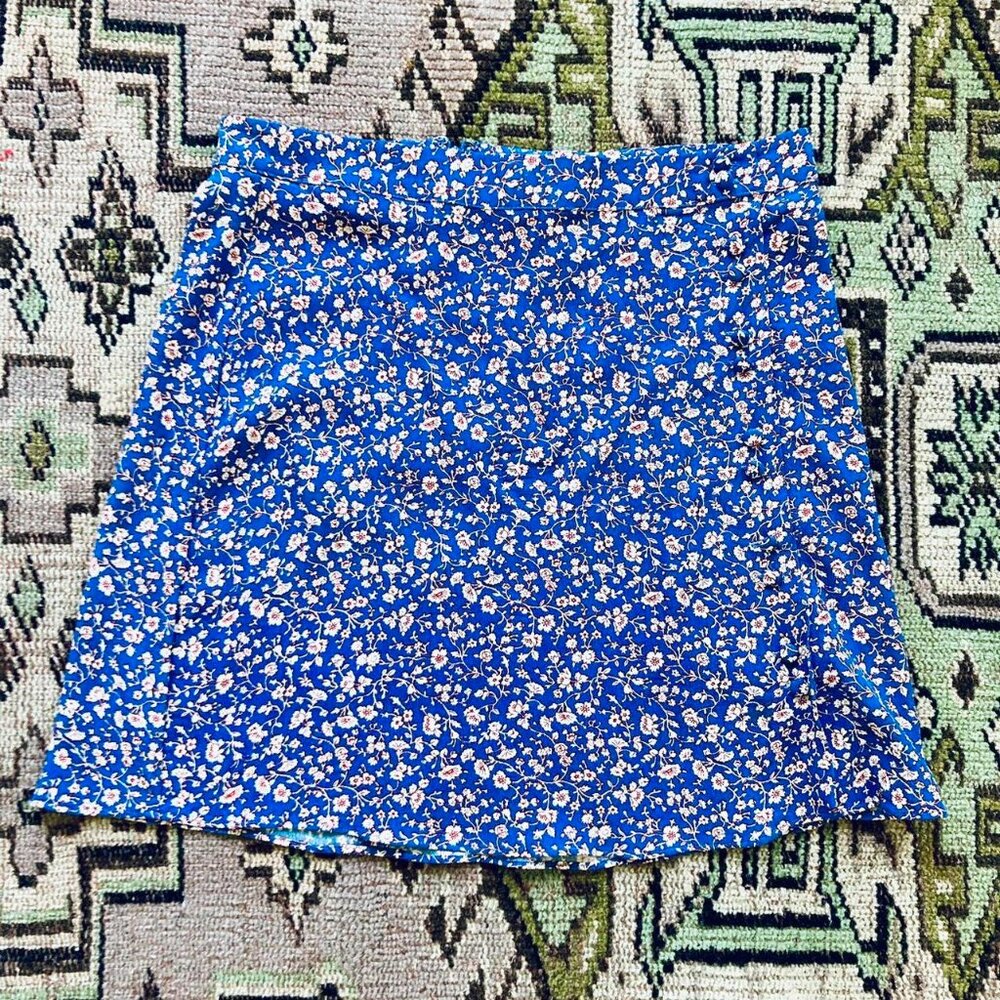 Blue floral Madewell mini-skirt